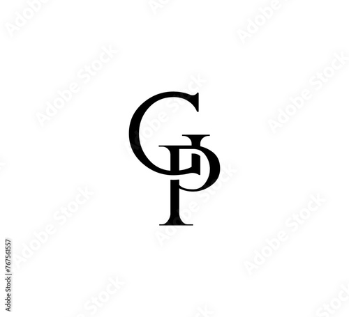 Initial Letter Logo. Logotype design. Simple Luxury Black Flat Vector GP