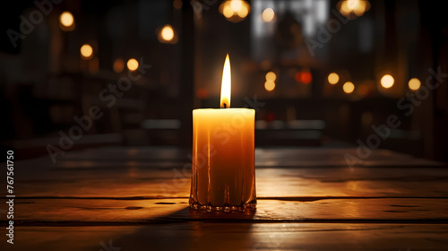 Flickering candlelight illuminates the room, creating an enchanting atmosphere