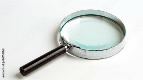 Magnifying glass cutout on white background