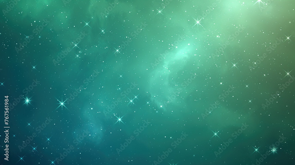 green background with stars