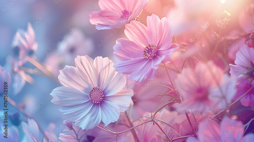 Sweet color flower in soft style for background ,Generative ai,