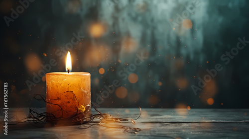 Flickering candlelight illuminates the room, creating an enchanting atmosphere