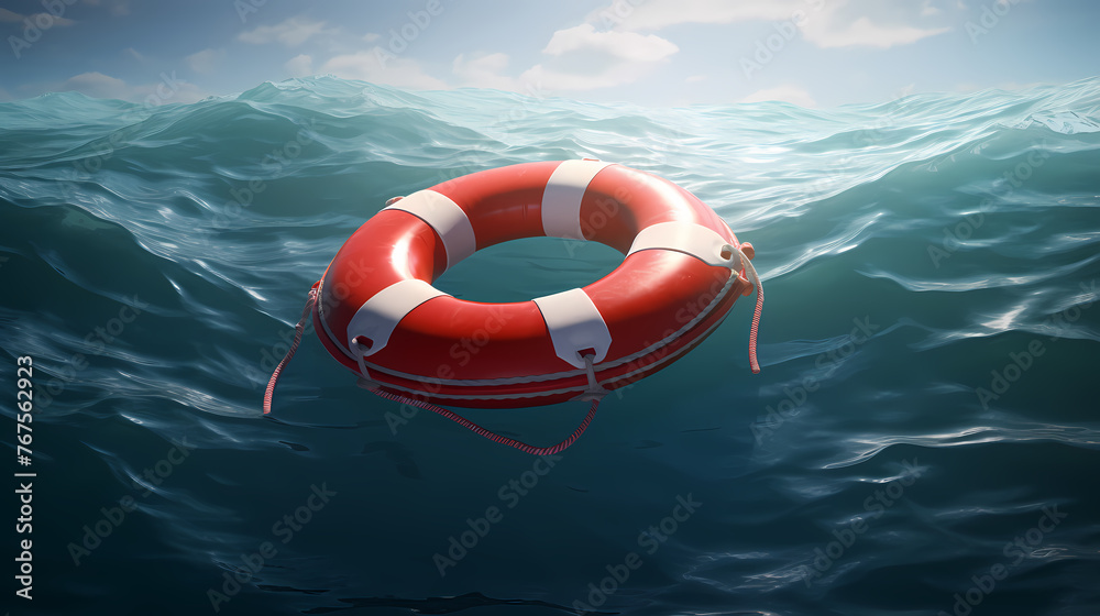 Naklejka premium Lifebuoy, symbolizing safety and hope