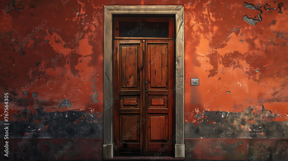 Doors wallpaper, the passageways may sometimes bring surprises when opened - obrazy, fototapety, plakaty 