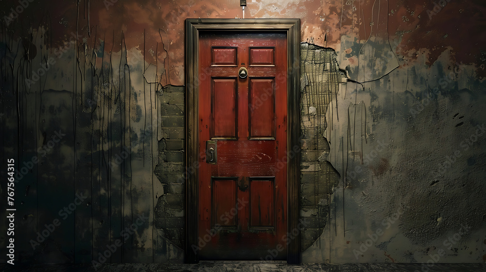 Doors wallpaper, the passageways may sometimes bring surprises when opened - obrazy, fototapety, plakaty 