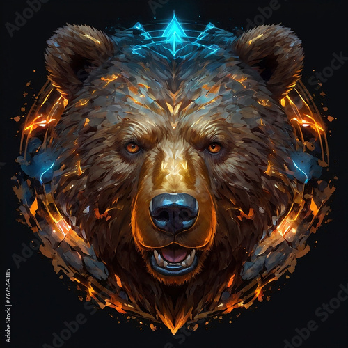 Animal character illustration head bear