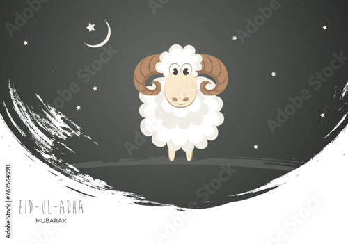 Greeting card for Muslim Community Festival of Sacrifice Eid-Ul-Adha. Vector illustration
