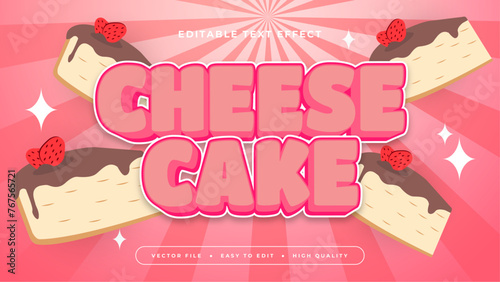Pink beige and brown cheese cake 3d editable text effect - font style