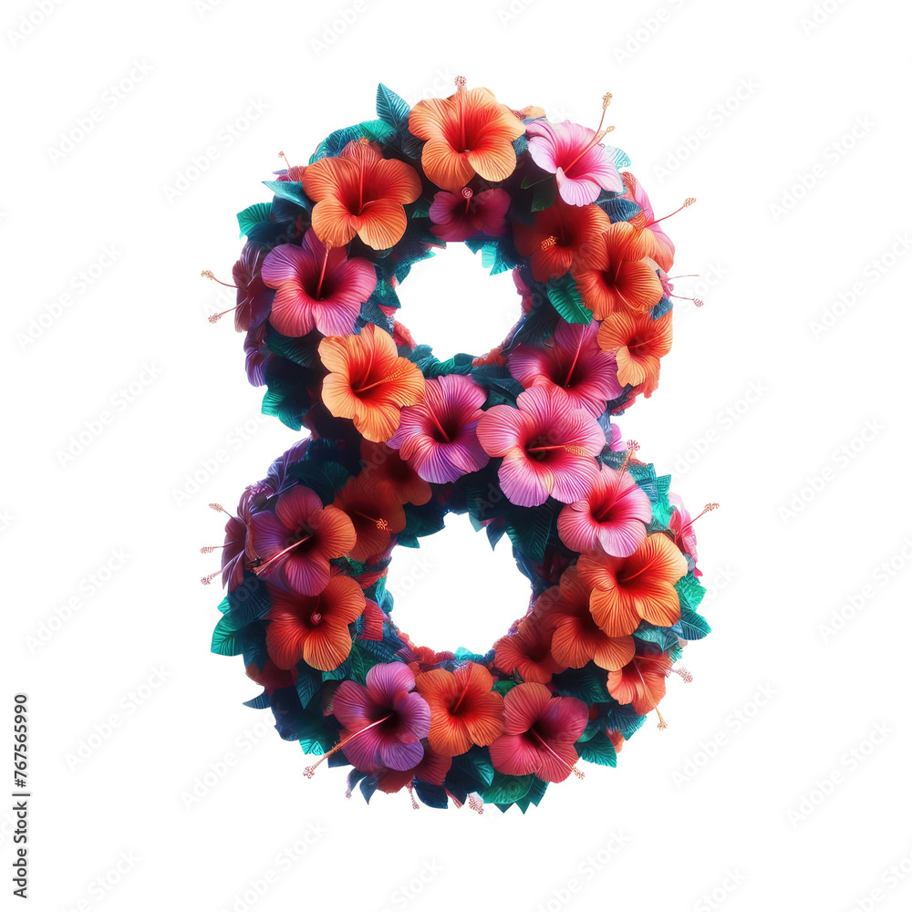 Isolated 3D Number on a Clear PNG Canvas, Generative AI
