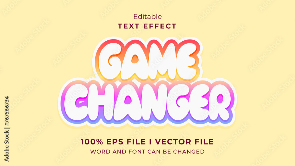 editable game changer text effect.typhography logo editable game changer text effect.typhography logo