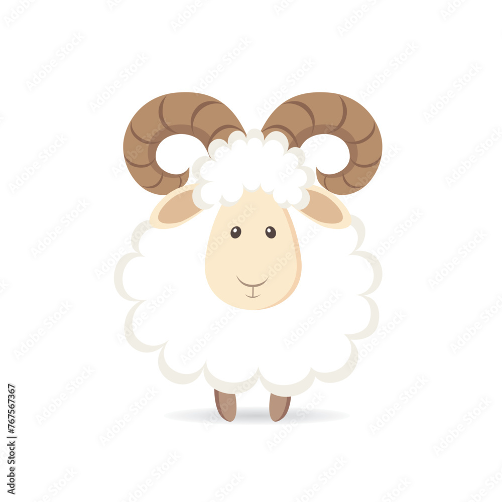 Cute cartoon sheep. Vector illustration