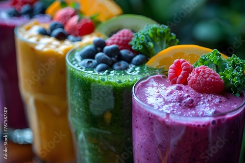 Smoothie Blenders Whirl: A Fresh Gulp of Health with Berries and Kale photo