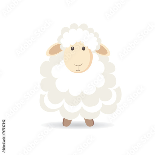 Cute cartoon sheep. Vector illustration