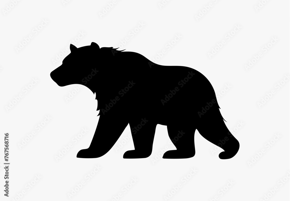Bear black vector grizzly logo icon. Bear flat silhouette mountain animal illustration shape symbol design. Bear black vector grizzly logo icon. Bear flat silhouette mountain animal illustration shape symbol design.