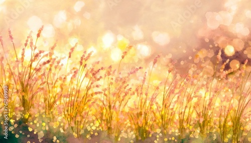 Abstract background inspired by a shimmering meadow after the evening rain. © Bambi and Sunny