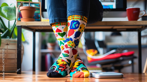 a colorful design of socks