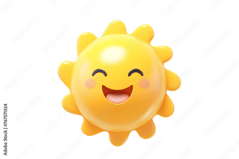 Cute smiling sun. Funny Happy baby sun with face isolated