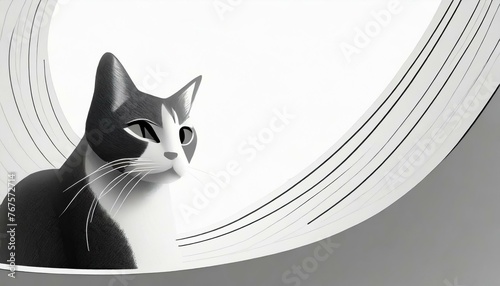 black and white cat
