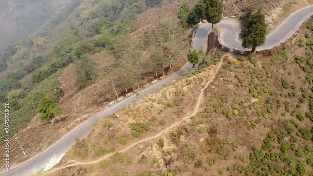 bird's view from the top of the mountain in a hill station in India with the help of drone bird's view from the top of the mountain in a hill station in India with the help of drone