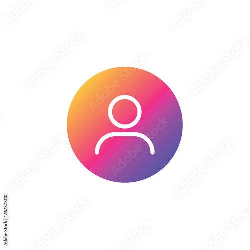 User profile gradient icon. Modern user identity digital social interface ui profile icon avatar