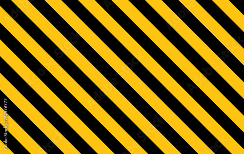 Warning yellow black diagonal stripes line. Safety stripe warning caution hazard danger road vector sign symbol. photo