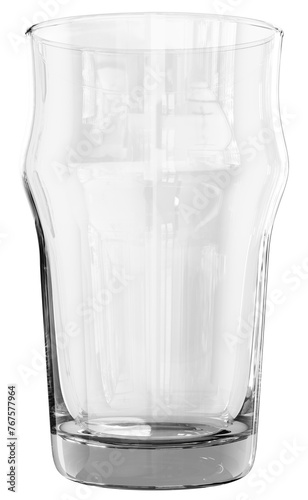 3D Empty Beer Nonic Glass Illustration photo