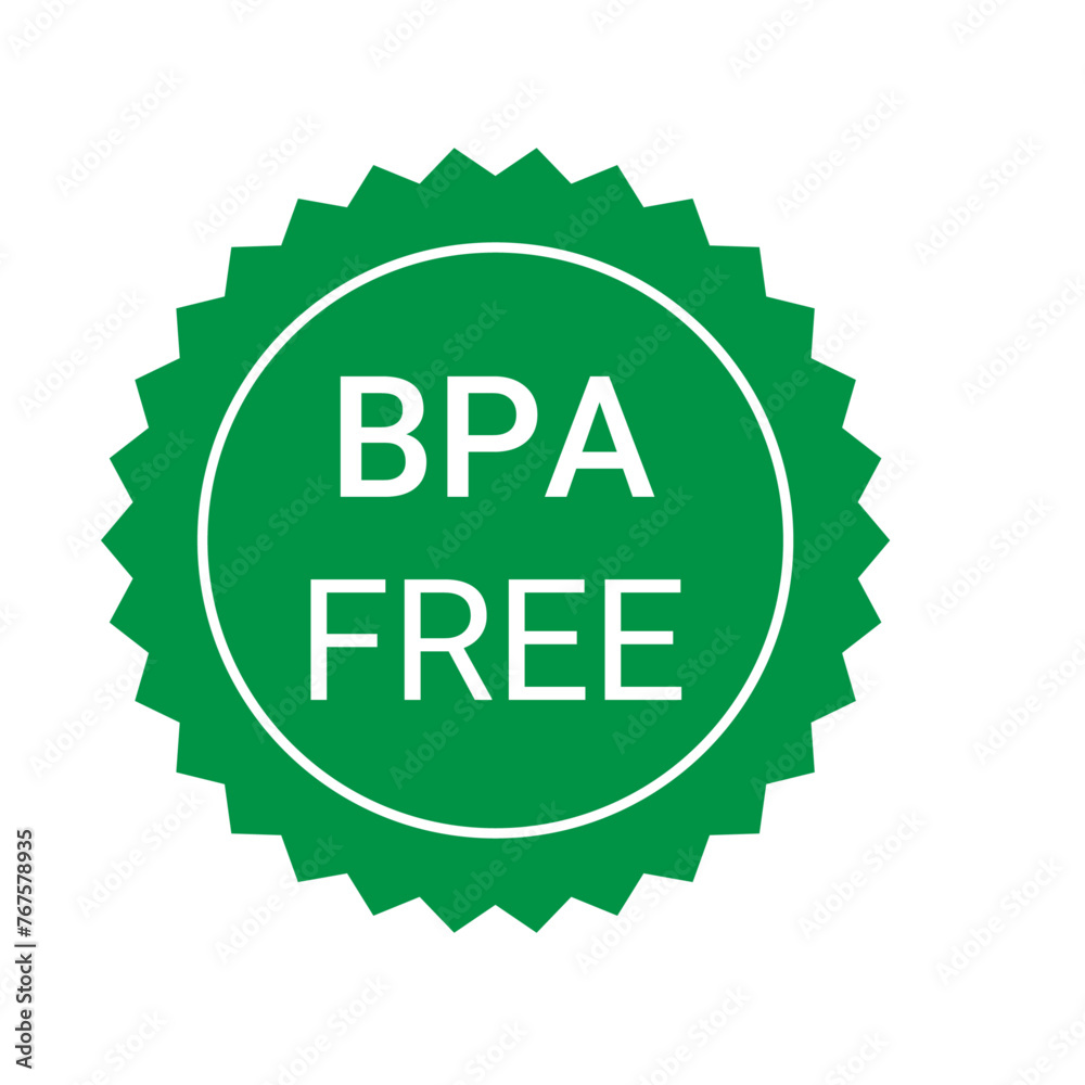 Phthalates and BPA free vector icon flat badge for nontoxic plastic - Vector illustration.