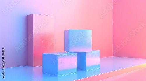 Podium background platform pedestal or product stage, 3D stand. Abstract podium platform or product display cubes stand ,Generative ai, 