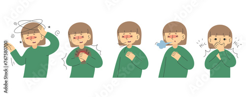 Symptoms 23 cute on a white background, vector illustration.