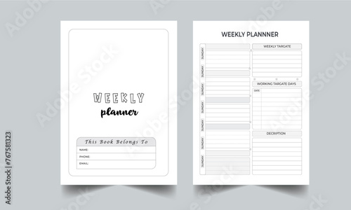 Weekly Planner Template, Daily Planner Layout design