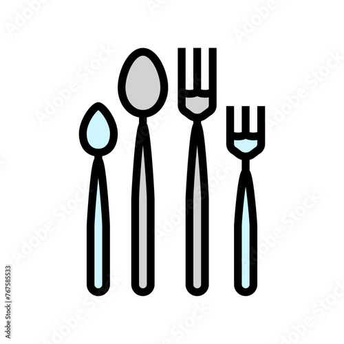 flatware restaurant equipment color icon vector. flatware restaurant equipment sign. isolated symbol illustration