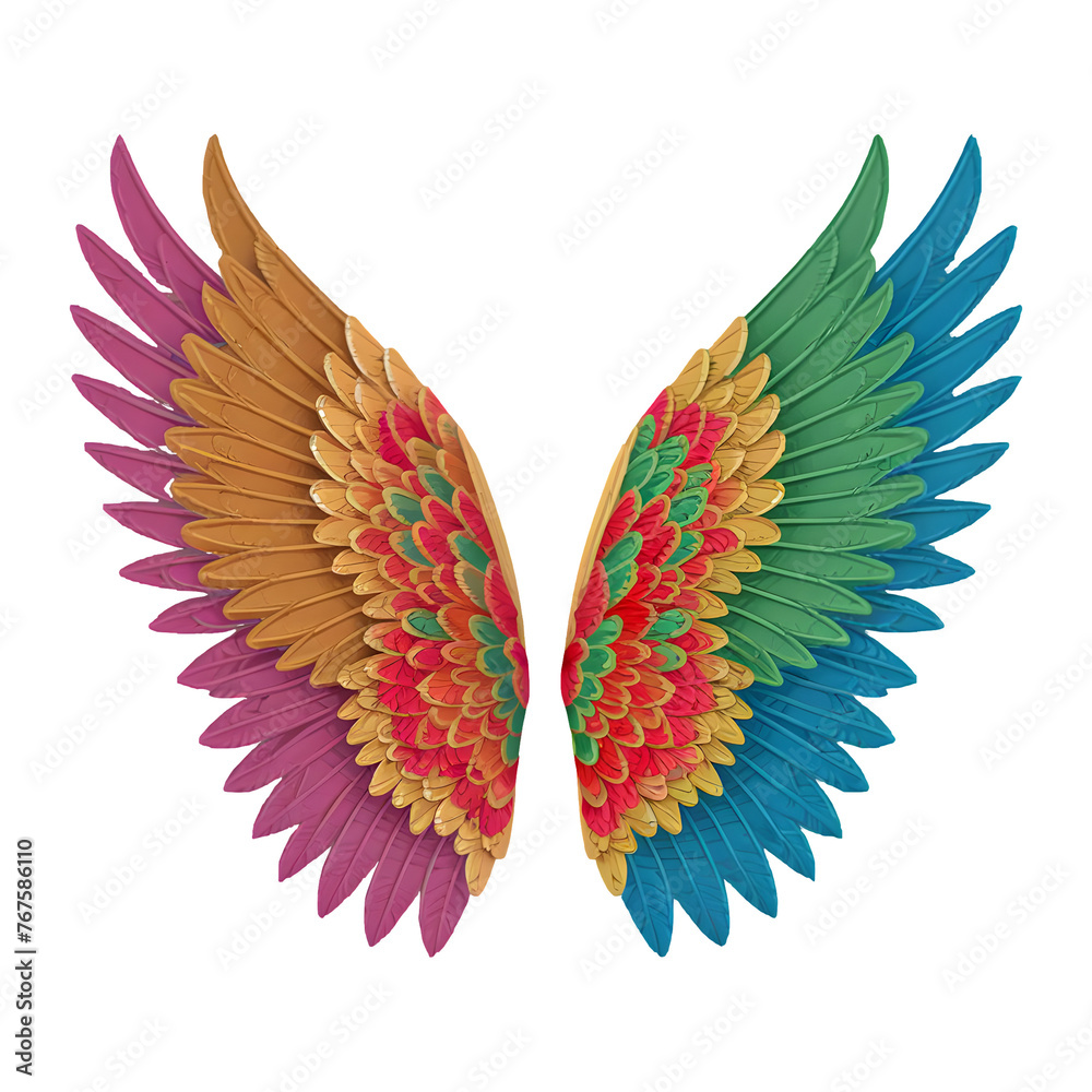 Colorful Wing png isolated on transparent background Colorful Wing png isolated on transparent background
