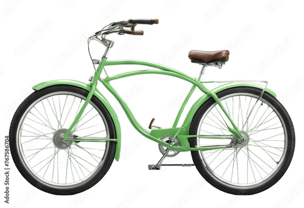 bicycle green theme bike retro white elements city isolated 3d background illustration render rental cycle vintage rent racing