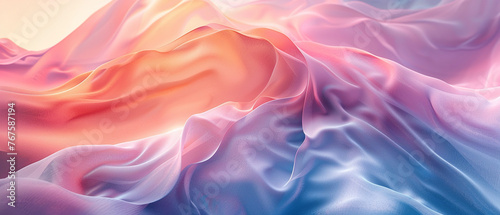 Colorful Silk Fabric Waves Abstract Background