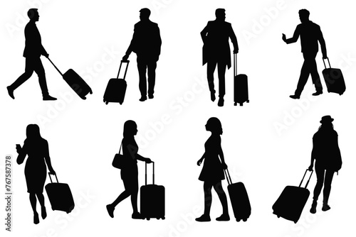 Dynamic working professionals,Business officials, walking People Silhouettes, Teamwork in action, Individuals Professionals , people working together