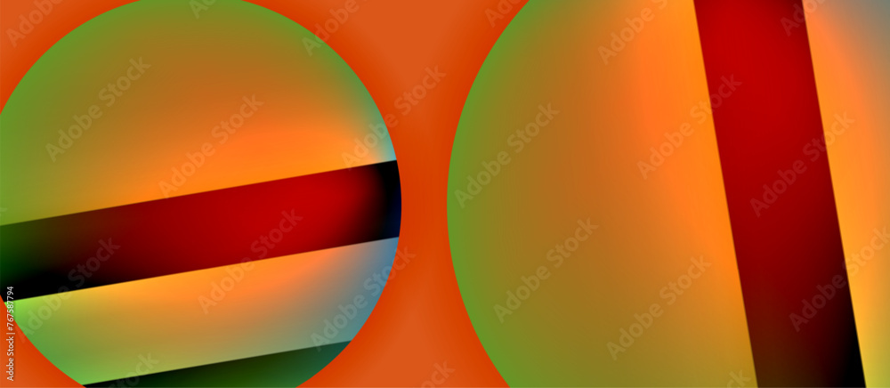 Glossy metal glowing circles geometric background. Minimal abstract composition. Vector illustration For Wallpaper, Banner, Background, Card, Book Illustration, landing page Glossy metal glowing circles geometric background. Minimal abstract composition. Vector illustration For Wallpaper, Banner, Background, Card, Book Illustration, landing page
