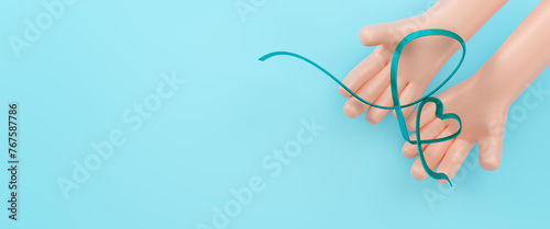 World Day of Ovarian Cancer, May 8, uterus reproductive system, Ovarian cancer illness in women's health, Gynecological, Uterine cancer, Vulvar cancer, Panic disorder.Copy space.3d render illustration photo