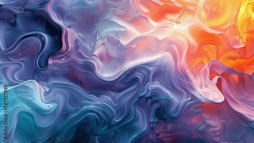 Elegant swirling colors abstract, soothing palette