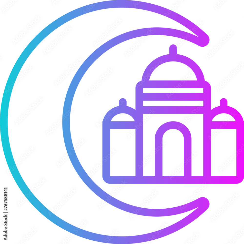 Obraz premium Ramadan Gradient Icon Design Vector Ramadan