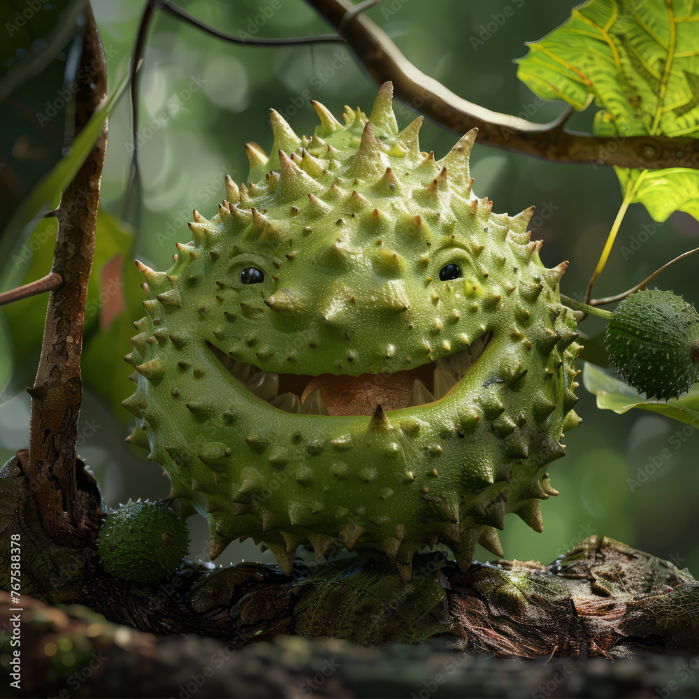 Abstract art character and fruits funny. Abstract art character and fruits funny.
