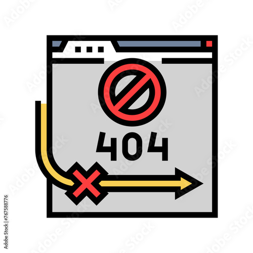 404 error seo color icon vector. 404 error seo sign. isolated symbol illustration