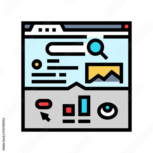 ctr click through rate seo color icon vector. ctr click through rate seo sign. isolated symbol illustration