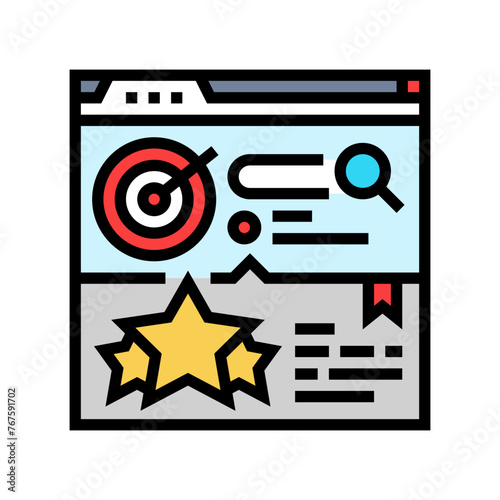 niche authority seo color icon vector. niche authority seo sign. isolated symbol illustration