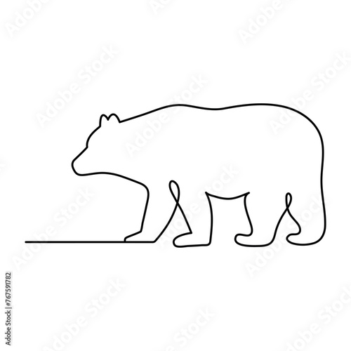 Bear   continuous one line drawing of outline vector illustration

