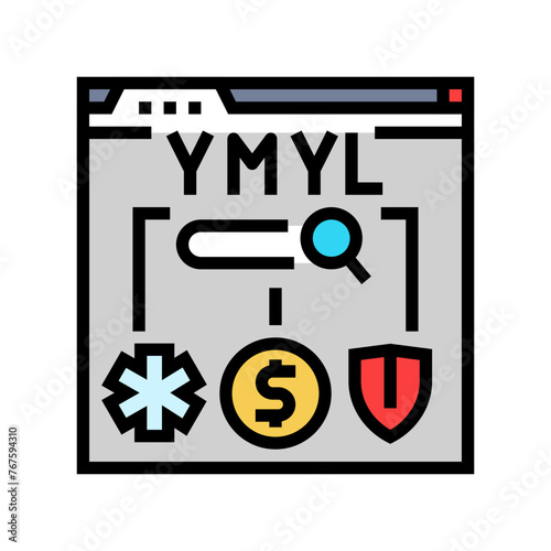e-a-t expertise authoritativeness trustworthiness color icon vector. e-a-t expertise authoritativeness trustworthiness sign. isolated symbol illustration