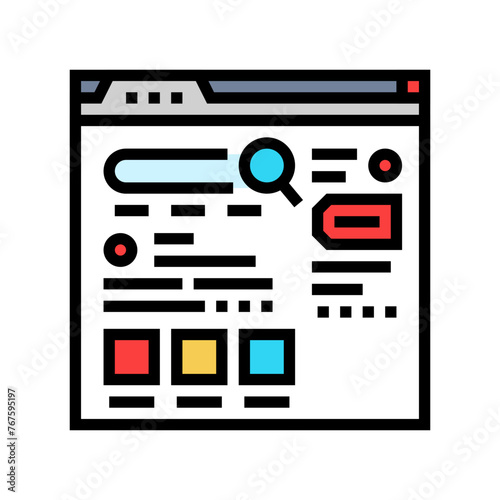 brand serp seo color icon vector. brand serp seo sign. isolated symbol illustration