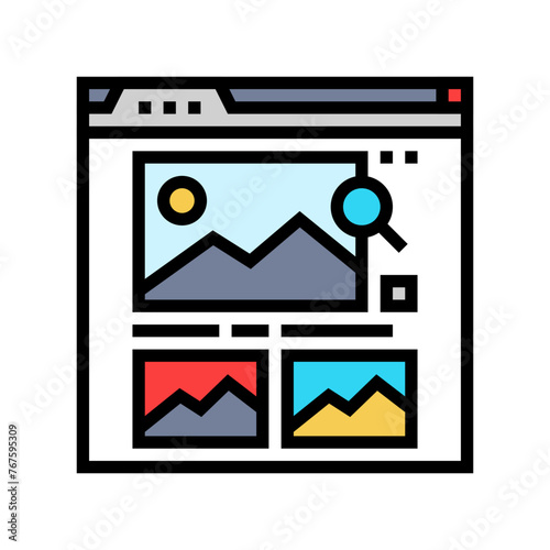 image seo color icon vector. image seo sign. isolated symbol illustration