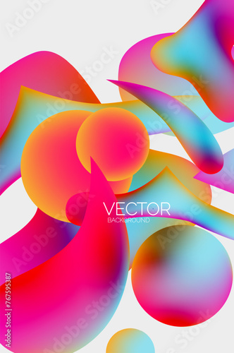 Vector abstract glowing shapes background