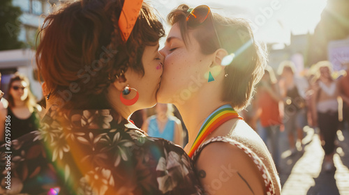 gay couple kissing photo