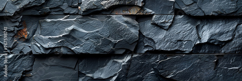 horizontal black stone texture for pattern and background. generative ai  © Malaika